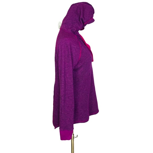The North Face Purple Pullover Hoodie MEDIUM High Low Hem - Picture 2 of 8